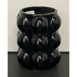 Nordic Modern Tabletop Bubble Black Straight Glass Vase Home Decor Ashland